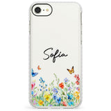 Personalised Buterflies & WildflowersImpact Phone Case for iPhone SE