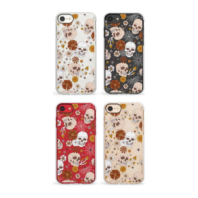 Halloween Skulls and Flowers Phone Case for iPhone SE