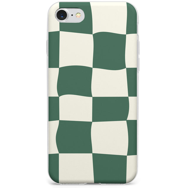 Green & Cream Wavy Check Phone Case for iPhone SE 2020, iPhone SE 2022