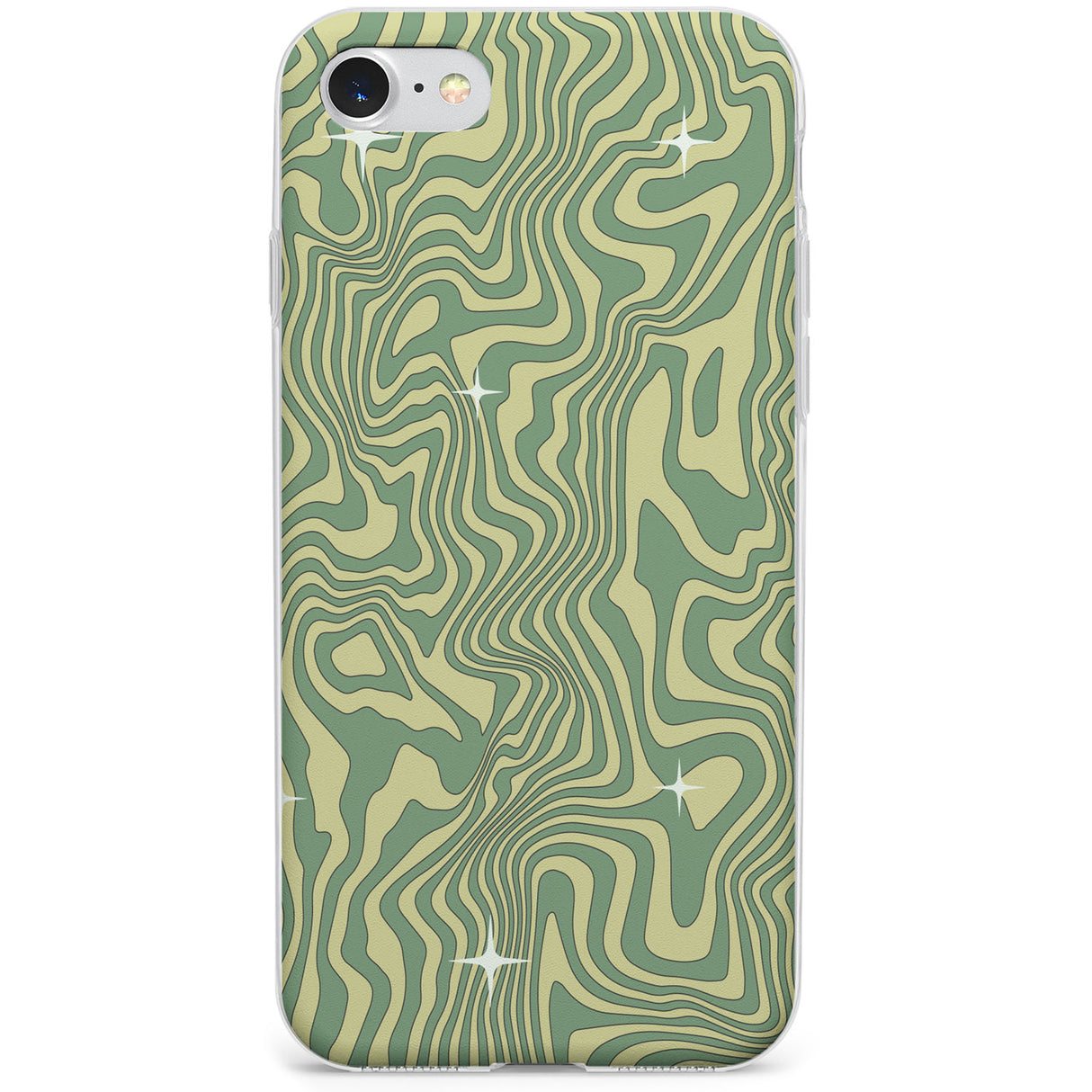 Green Abstract Wave Phone Case for iPhone SE 2020, iPhone SE 2022