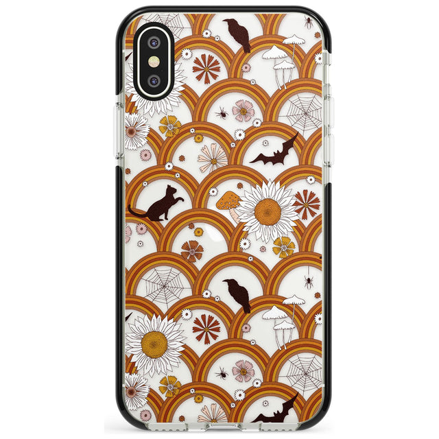 Halloween Skulls and Flowers Phone Case for iPhone X XS Max XR