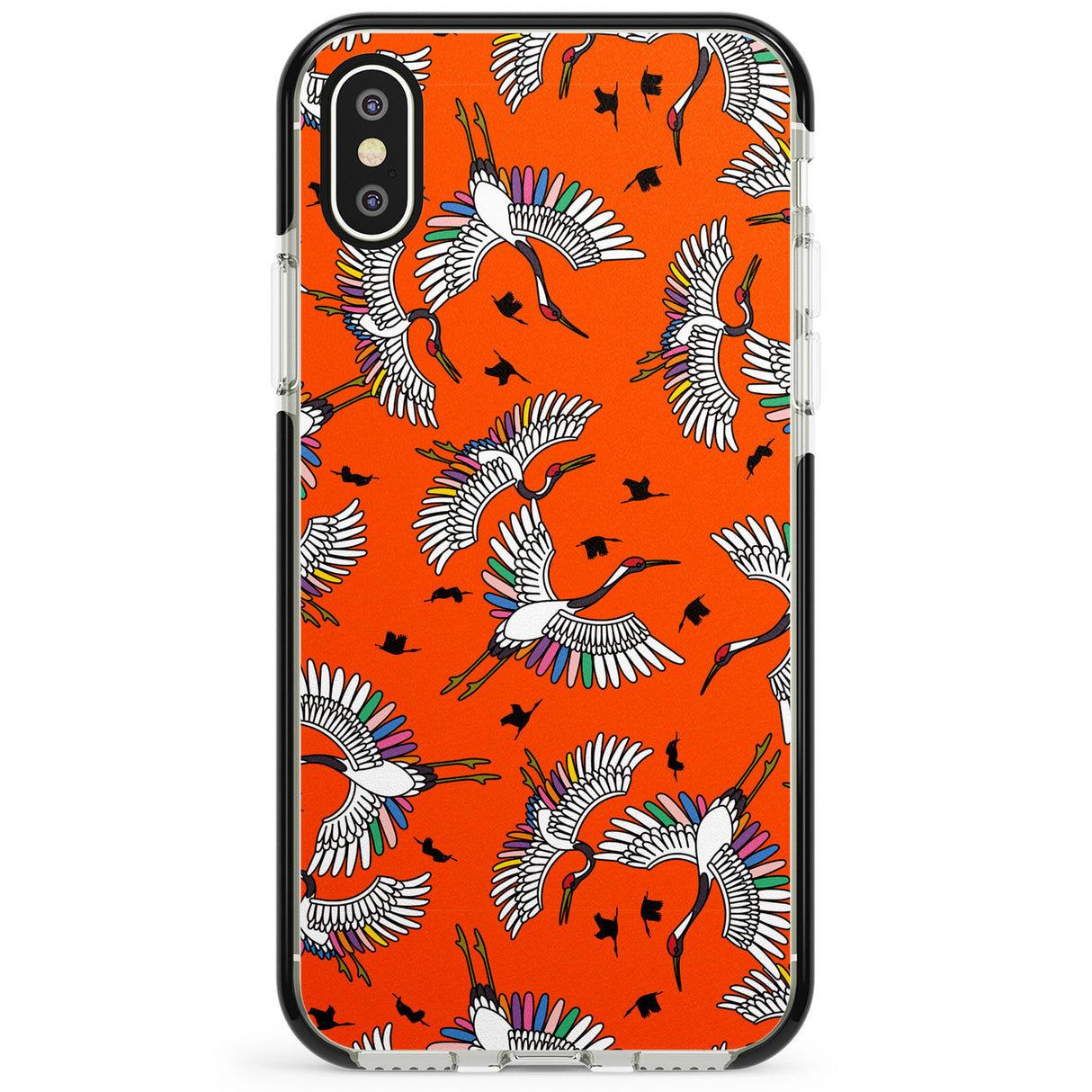 Colourful Crane Pattern (Orange) Phone Case for iPhone X XS Max XR