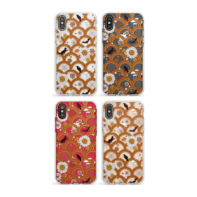 Halloween Skulls and Flowers Phone Case for iPhone X XS Max XR