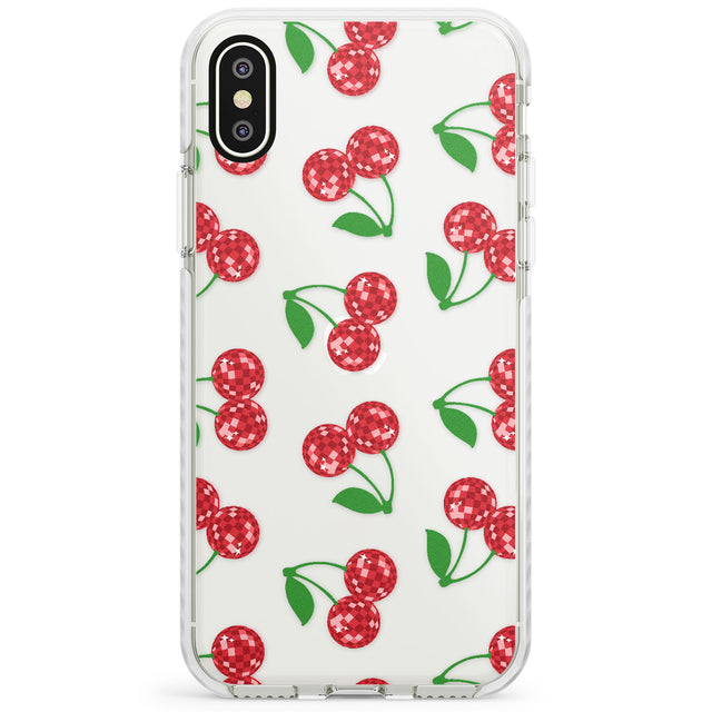 Disco Cherry Pattern Impact Phone Case for iPhone X XS Max XR