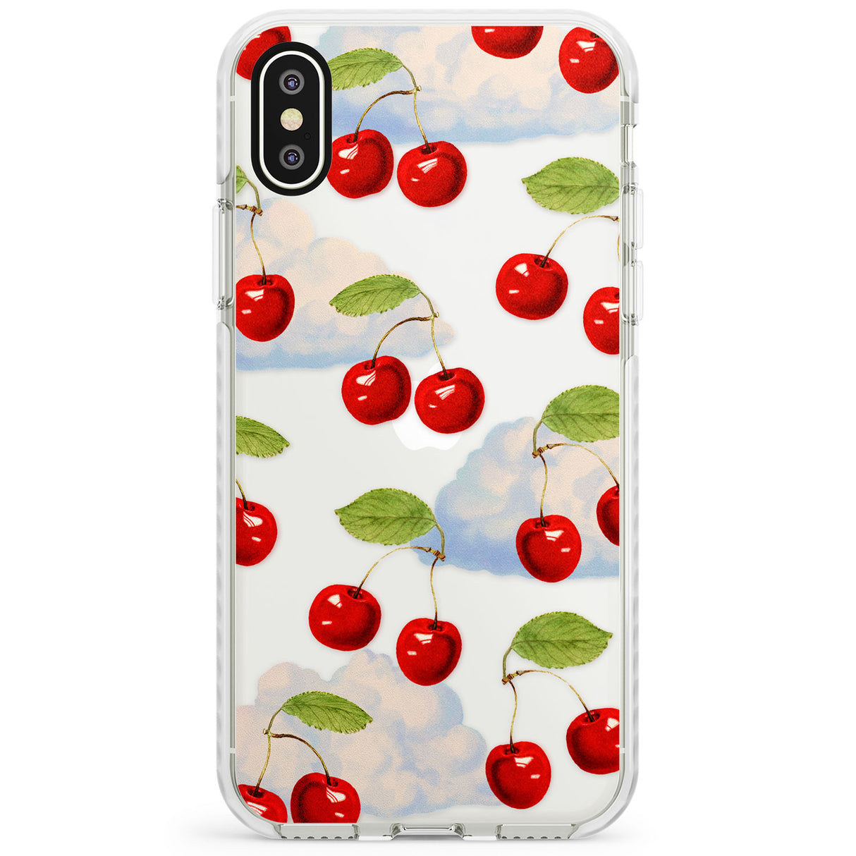 Vintage Cherries & Clouds Impact Phone Case for iPhone X XS Max XR