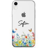 Personalised Buterflies & Wildflowers Phone Case for iPhone X, XS Max, XR