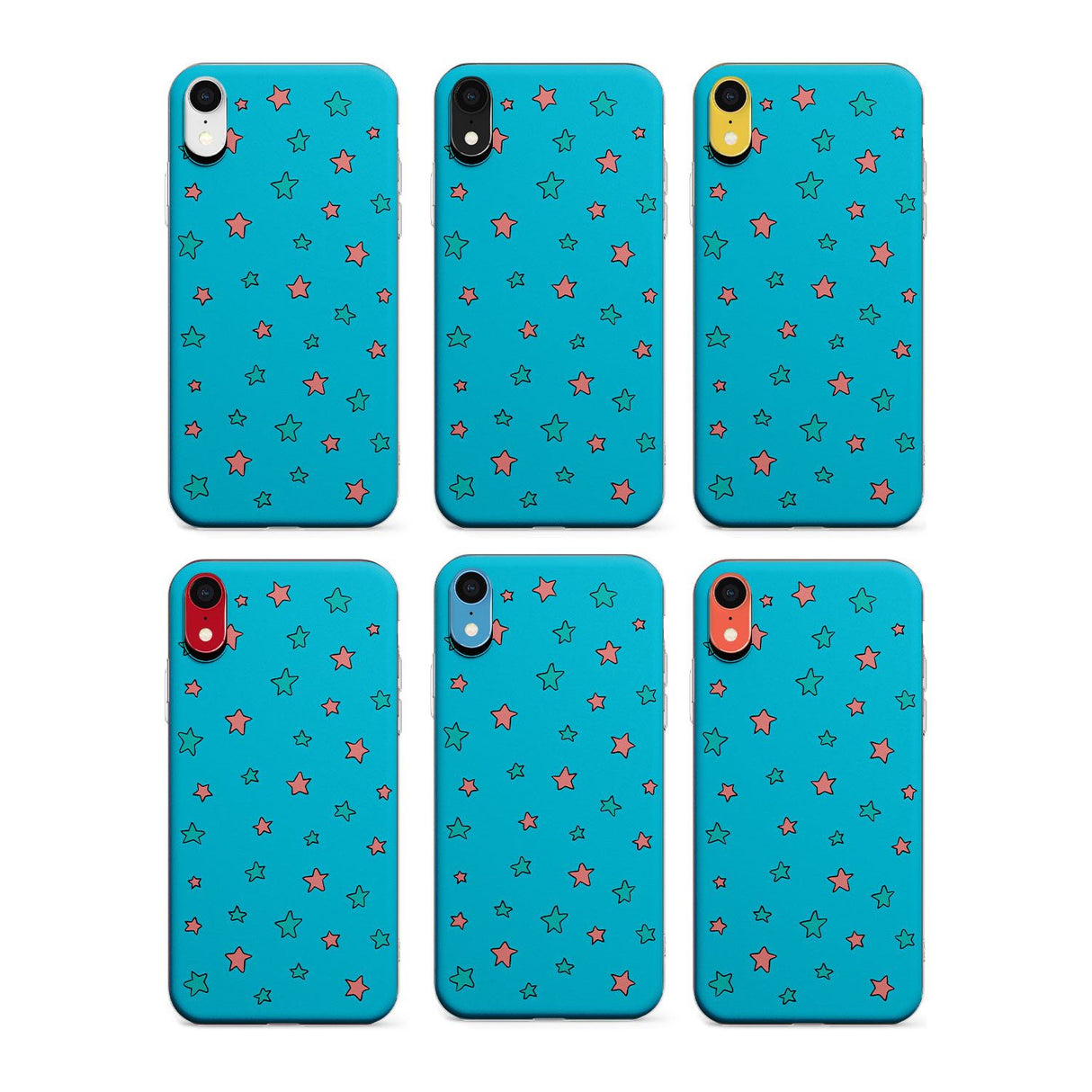 Blue Heartstopper Stars Pattern Phone Case for iPhone X XS Max XR