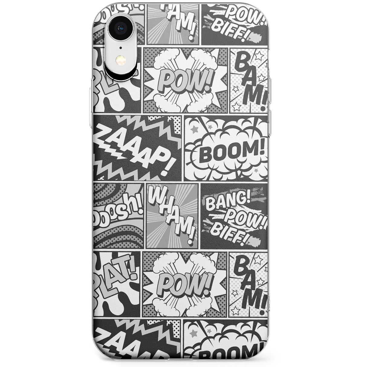 Onomatopoeia (Black & White) Phone Case for iPhone X, XS Max, XR