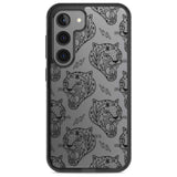 Black Tiger Roar Pattern Phone Case Samsung S22 / Black Impact Case,Samsung S23 / Black Impact Case Blanc Space