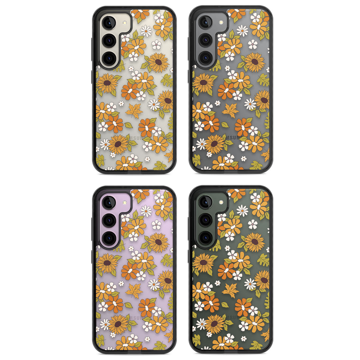 Boho Sunflowers Impact Phone Case for Samsung Galaxy S24, Samsung Galaxy S23, Samsung Galaxy S22