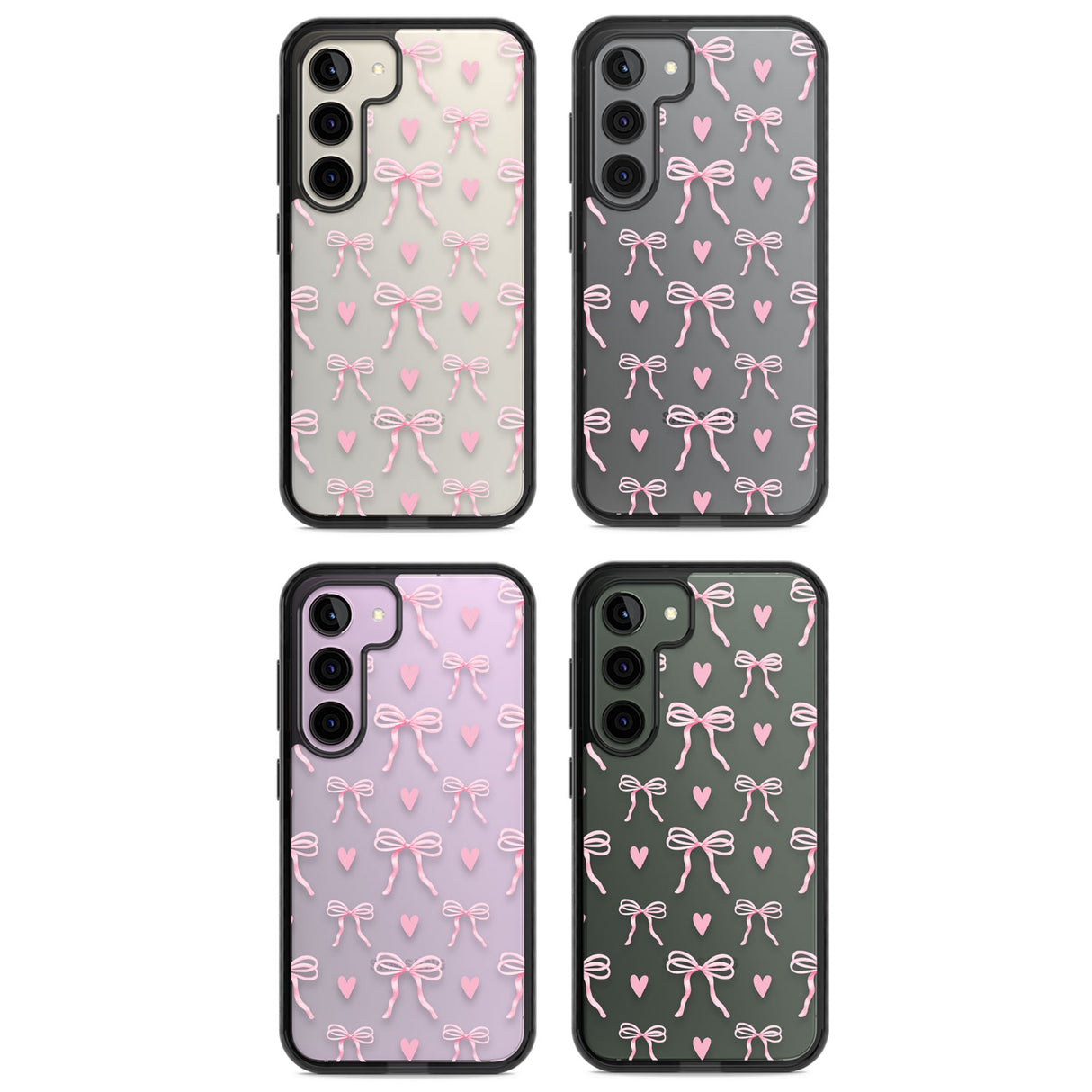 Pink Bows & Hearts Impact Phone Case for Samsung Galaxy S24, Samsung Galaxy S23, Samsung Galaxy S22