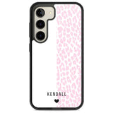 Personalised Pink & White Leopard Spots Custom Phone Case Samsung S22 / Black Impact Case,Samsung S23 / Black Impact Case Blanc Space