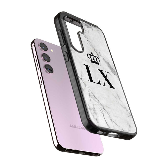 Personalised Initials with Crown on White Marble Custom Phone Case iPhone 15 Pro Max / Black Impact Case,iPhone 15 Plus / Black Impact Case,iPhone 15 Pro / Black Impact Case,iPhone 15 / Black Impact Case,iPhone 15 Pro Max / Impact Case,iPhone 15 Plus / Impact Case,iPhone 15 Pro / Impact Case,iPhone 15 / Impact Case,iPhone 15 Pro Max / Magsafe Black Impact Case,iPhone 15 Plus / Magsafe Black Impact Case,iPhone 15 Pro / Magsafe Black Impact Case,iPhone 15 / Magsafe Black Impact Case,iPhone 14 Pro Max / Black 