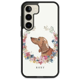 Personalised Tan Dachshund - Watercolour Dog Portrait Custom Phone Case Samsung S22 / Black Impact Case,Samsung S23 / Black Impact Case Blanc Space