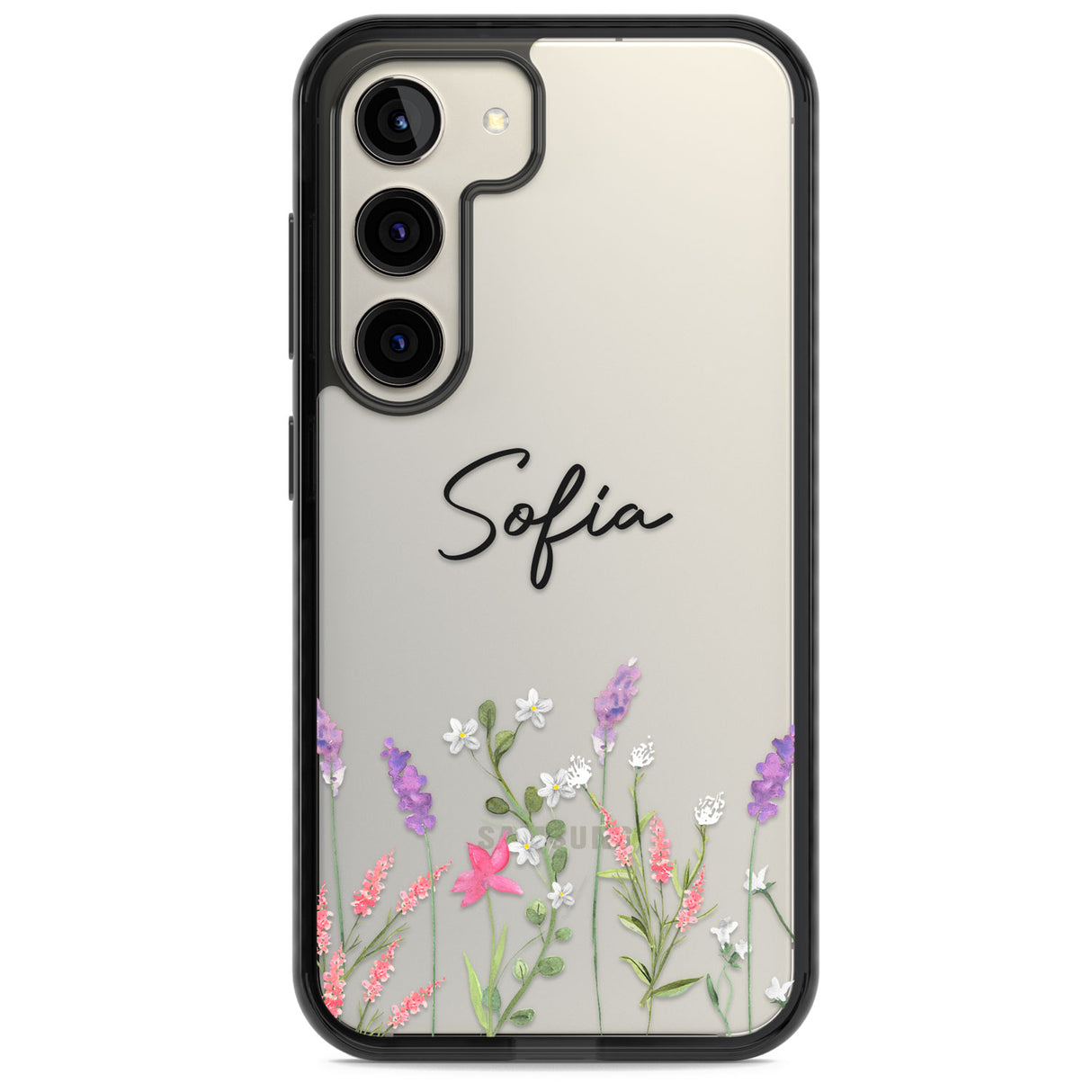 Personalised Lavender Wildflowers Impact Phone Case for Samsung Galaxy S24, Samsung Galaxy S23, Samsung Galaxy S22