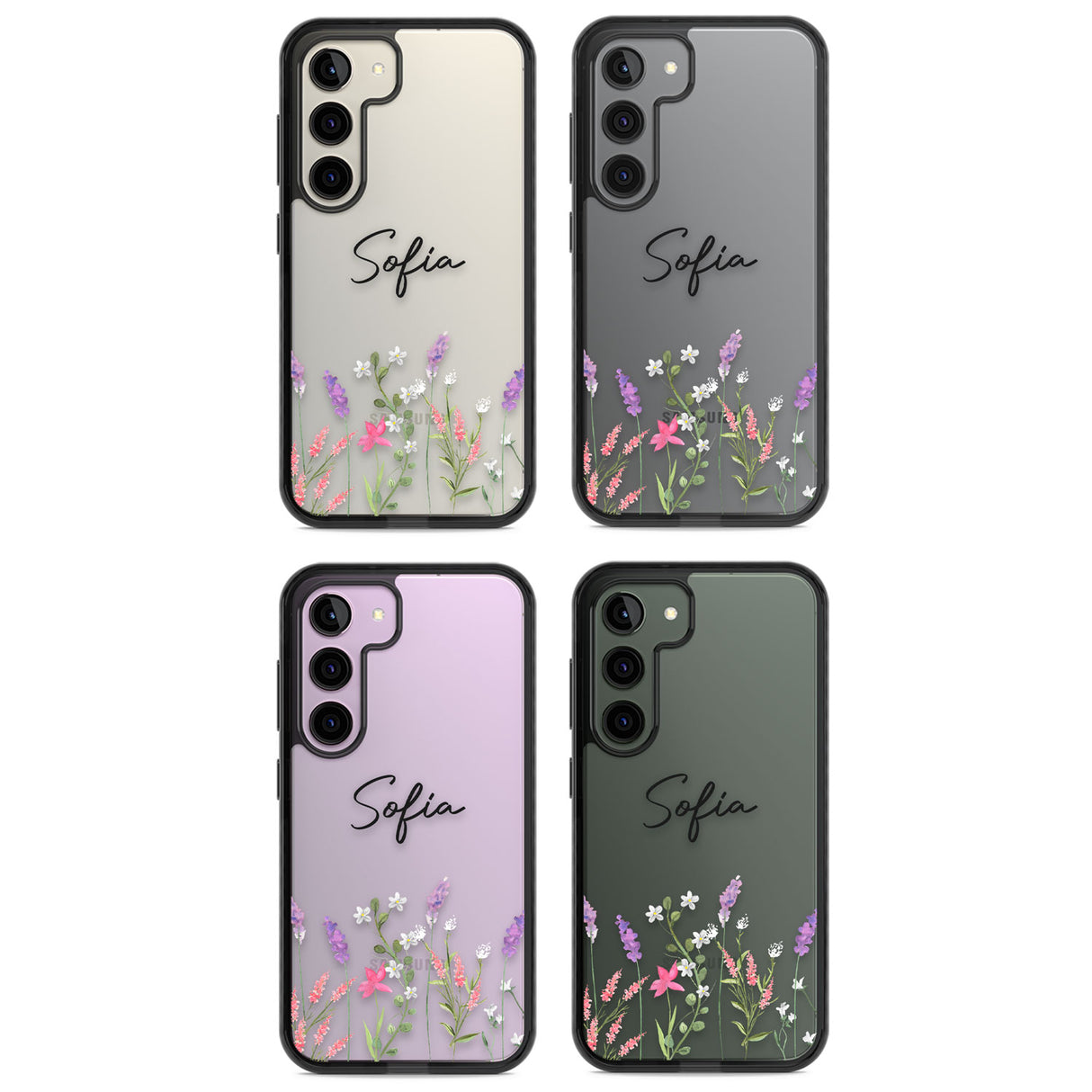 Personalised Lavender Wildflowers Impact Phone Case for Samsung Galaxy S24, Samsung Galaxy S23, Samsung Galaxy S22