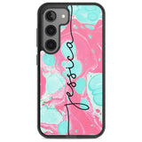 Personalised Turquoise & Pink - Marbled Custom Phone Case Samsung S22 / Black Impact Case,Samsung S23 / Black Impact Case Blanc Space