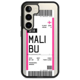 Personalised Pink Malibu Boarding Pass Custom Phone Case Samsung S22 / Black Impact Case,Samsung S23 / Black Impact Case Blanc Space