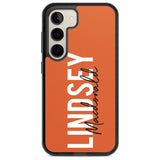 Personalised Bold Name: Orange Custom Phone Case Samsung S22 / Black Impact Case,Samsung S23 / Black Impact Case Blanc Space