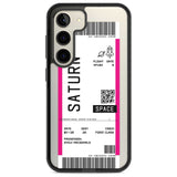 Personalised Saturn Space Travel Ticket Custom Phone Case Samsung S22 / Black Impact Case,Samsung S23 / Black Impact Case Blanc Space