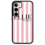 Personalised Pink Stripes Custom Phone Case Samsung S23 / Black Impact Case,Samsung S22 / Black Impact Case Blanc Space