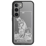 Personalised Strength Tarot Card - White Transparent Custom Phone Case Samsung S22 / Black Impact Case,Samsung S23 / Black Impact Case Blanc Space