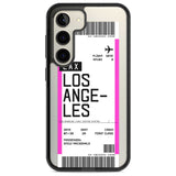 Personalised Los Angeles Boarding Pass Custom Phone Case Samsung S22 / Black Impact Case,Samsung S23 / Black Impact Case Blanc Space