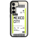 Personalised Mexico City Boarding Pass Custom Phone Case Samsung S22 / Black Impact Case,Samsung S23 / Black Impact Case Blanc Space