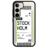 Personalised Stockholm Boarding Pass Custom Phone Case Samsung S22 / Black Impact Case,Samsung S23 / Black Impact Case Blanc Space