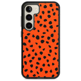 Black & Bright Red Dalmatian Polka Dot Spots Phone Case Samsung S22 / Black Impact Case,Samsung S23 / Black Impact Case Blanc Space