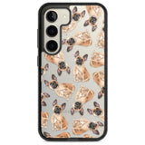 French Bulldog Watercolour Dog Pattern Phone Case Samsung S22 / Black Impact Case,Samsung S23 / Black Impact Case Blanc Space