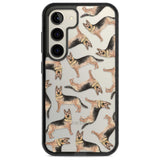 German Shepherd Watercolour Dog Pattern Phone Case Samsung S22 / Black Impact Case,Samsung S23 / Black Impact Case Blanc Space