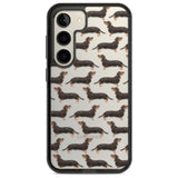 Dachshund (Black & Tan) Watercolour Dog Pattern Phone Case Samsung S22 / Black Impact Case,Samsung S23 / Black Impact Case Blanc Space