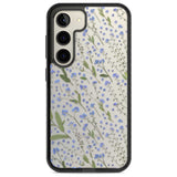 Blue Wild Flower Design Phone Case Samsung S22 / Black Impact Case,Samsung S23 / Black Impact Case Blanc Space