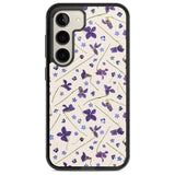 Violet Floral Pattern Design - Cream