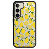 Bright Lemon Fruity Pattern Phone Case Samsung S22 / Black Impact Case,Samsung S23 / Black Impact Case Blanc Space