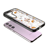 Cute Ghost and Skulls Pattern Impact Phone Case for Samsung Galaxy S24, Samsung Galaxy S23, Samsung Galaxy S22