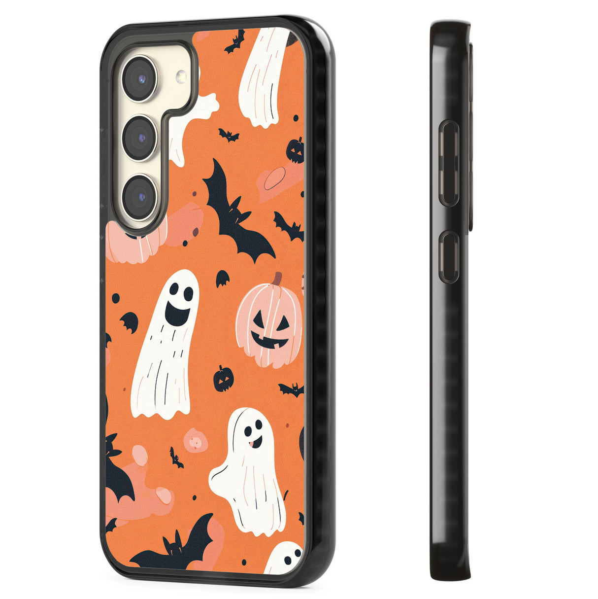 Orange Halloween Pattern Impact Phone Case for Samsung Galaxy S24, Samsung Galaxy S23, Samsung Galaxy S22