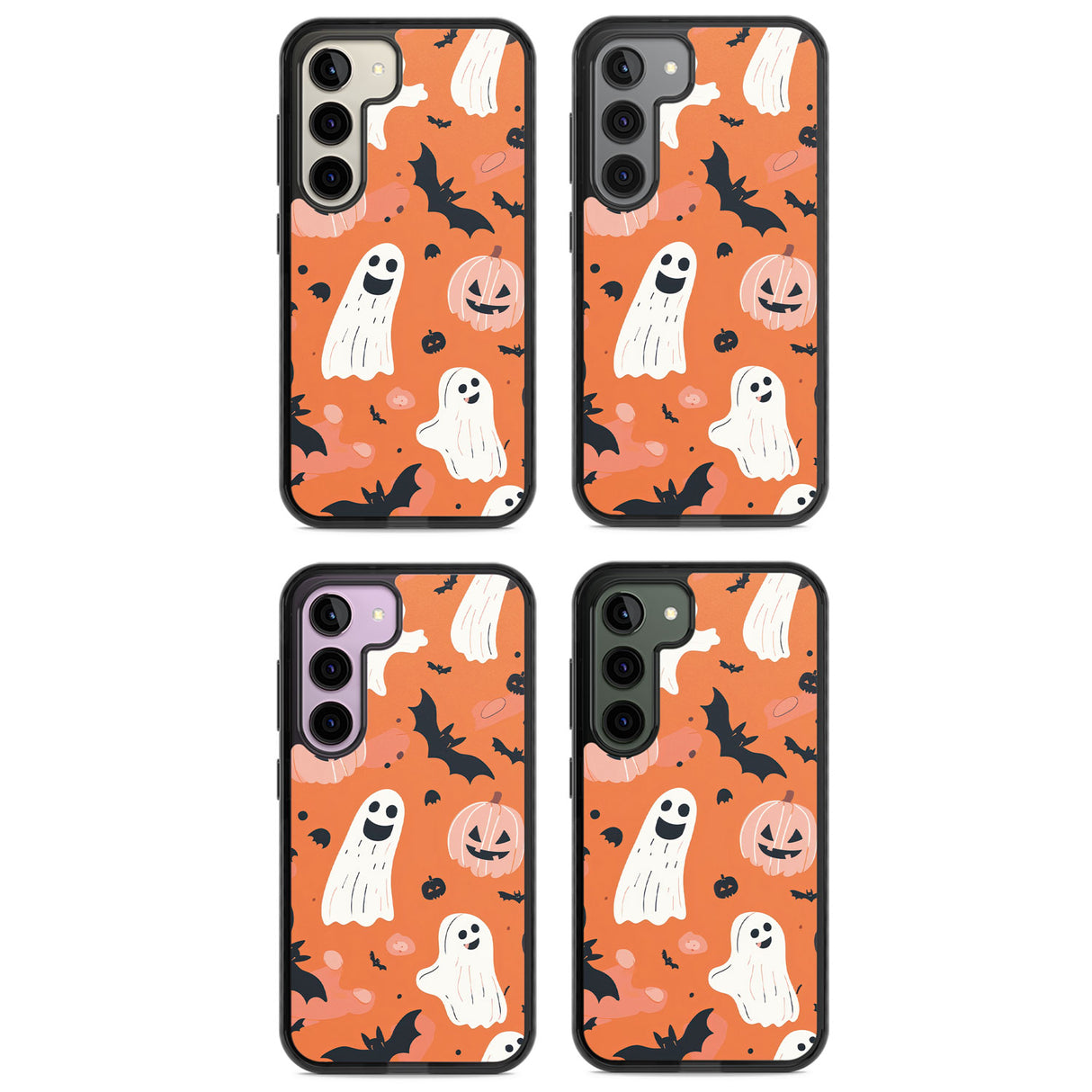 Orange Halloween Pattern Impact Phone Case for Samsung Galaxy S24, Samsung Galaxy S23, Samsung Galaxy S22