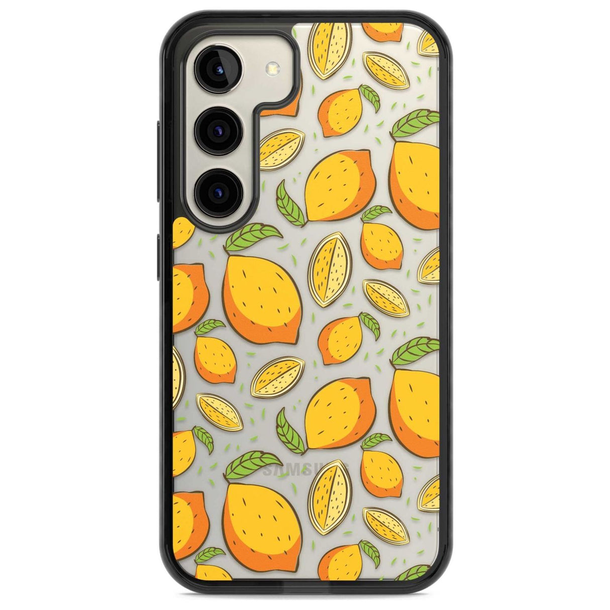 Lemon Pattern Phone Case Samsung S22 / Black Impact Case,Samsung S23 / Black Impact Case Blanc Space