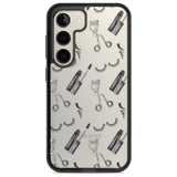 Eyelash Makeup Pattern Phone Case Samsung S22 / Black Impact Case,Samsung S23 / Black Impact Case Blanc Space