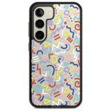 Colourful Mixed Shapes Retro Pattern Design Phone Case Samsung S22 / Black Impact Case,Samsung S23 / Black Impact Case Blanc Space