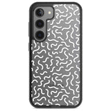 White Wavy Squiggles Memphis Retro Pattern Design