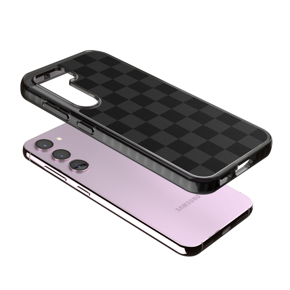 BLACK CHECKERED Impact Phone Case for Samsung Galaxy S24, Samsung Galaxy S23, Samsung Galaxy S22