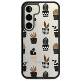 Large Mixed Plants Pattern - Clear Phone Case Samsung S22 / Black Impact Case,Samsung S23 / Black Impact Case Blanc Space