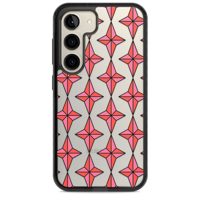 Rose Stars Pattern (Clear) Impact Phone Case for Samsung Galaxy S24, Samsung Galaxy S23, Samsung Galaxy S22