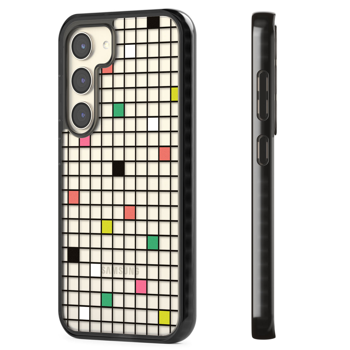 Vibrant Clear Geometric Grid Impact Phone Case for Samsung Galaxy S24, Samsung Galaxy S23, Samsung Galaxy S22