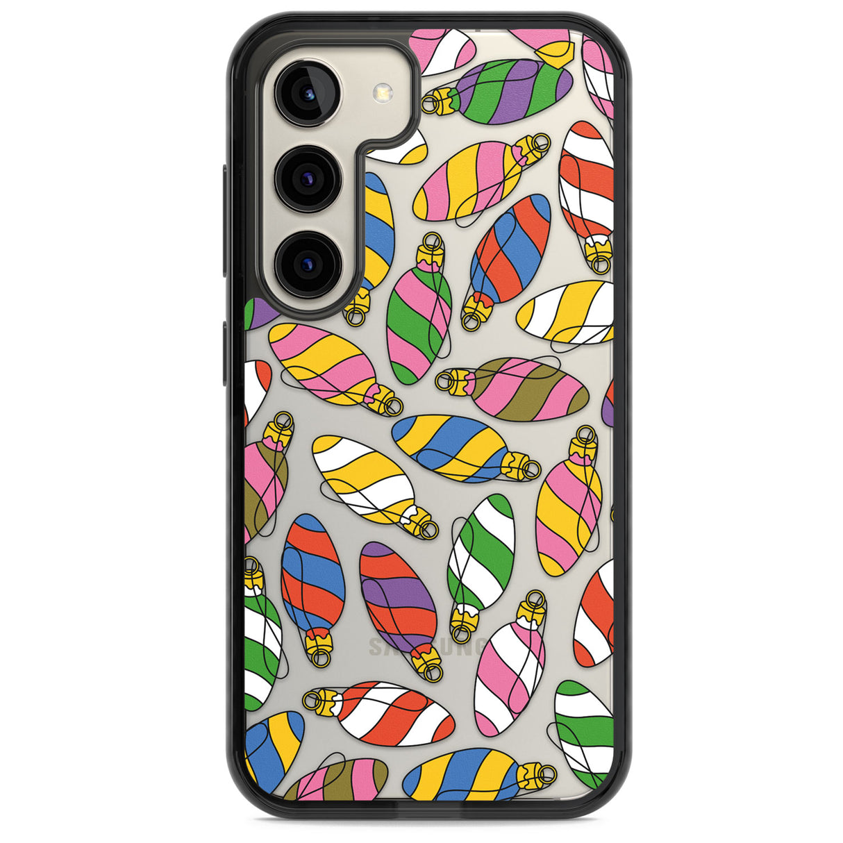 Colourful Holiday Ornaments Impact Phone Case for Samsung Galaxy S24, Samsung Galaxy S23, Samsung Galaxy S22