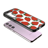 Strawberry Pattern Impact Phone Case for Samsung Galaxy S24, Samsung Galaxy S23, Samsung Galaxy S22