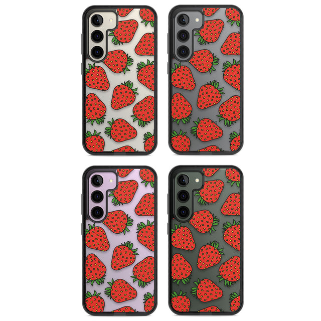 Strawberry Pattern Impact Phone Case for Samsung Galaxy S24, Samsung Galaxy S23, Samsung Galaxy S22